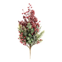 Rama decorativa de bayas rojas de 64 x 23 x 6 cm