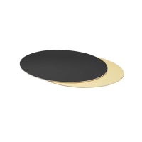 Base para tarta redonda de 28 x 28 x 0,3 cm dorada y negra - Decora