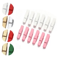 Pinzas de madera dos colores de 3,5 cm - 12 unidades