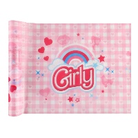 Camino de mesa de 30 cm de girly rosa - 5 m