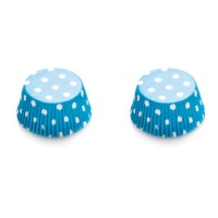 Cápsulas para cupcakes azules con puntos blancos - Decora - 75 unidades