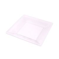 Platos cuadrados transparentes de 23 cm - Maxi Products - 4 unidades