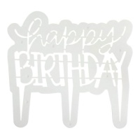 Cortador de topper Happy Birthday moderno para tarta de 18,5 x 17 cm - PME