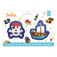 Cortadores de calavera y barco pirata - Decora - 2 unidades