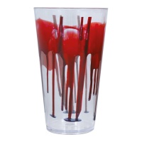 Vaso transparente con sangre de 15 cm
