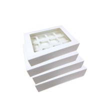Caja para 12 mini cupcakes blanca de 24 x 16 x 7 cm - Sweetkolor - 5 unidades