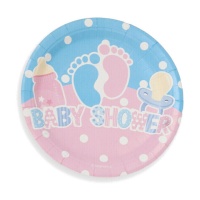 Platos de Baby Shower pastel de 19 cm - 8 unidades