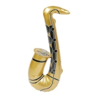Saxofón hinchable dorado de 55 cm