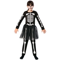Disfraz de esqueleto fosforescente para niña