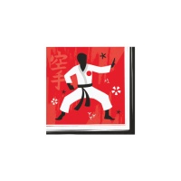 Servilletas de Karate de 12,5 x 12,5 cm - 16 unidades