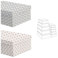 Caja rectangular con topos - 15 unidades