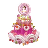 Tarta de chuches de comunión con roller de niña de 772 gr