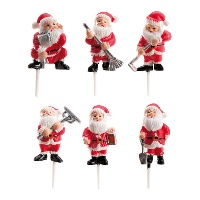 Picks de Papá Noel oficios de 4 cm - Dekora - 72 unidades