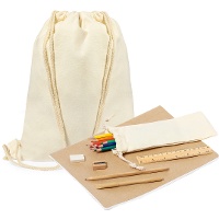 Set para colorear con lápices, libreta y mochila