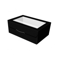 Caja para galletas negra de 19,5 x 11 x 5,5 cm - Sweetkolor