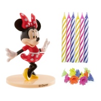 Set para tartas de figura de Minnie Mouse y velas - Dekora