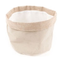 Panera de 18 x 18 x 14 cm tela beige