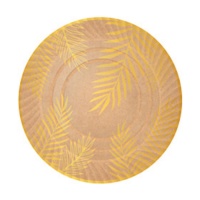 Bandeja de 30 cm redonda de cartón de hojas doradas