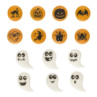 Figuras de azúcar de Fantasmas y calabazas en 2D - Dekora - 72 unidades