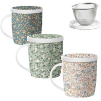 Taza de 350 ml Flores con filtro - DCasa