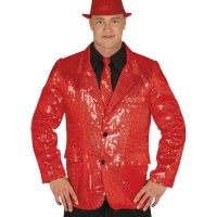 Chaqueta de lentejuelas rojas para hombre