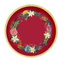Platos de 17 cm de adorno navideño - 6 unidades