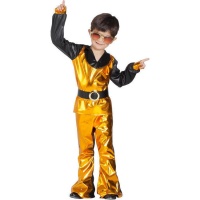 Disfraz de estilo disco dorado y negro para niño