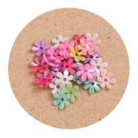 Cuentas de colores de flores de 1,5 cm - 29 unidades