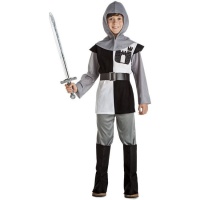 Disfraz de guerrero medieval blanco y negro para niño