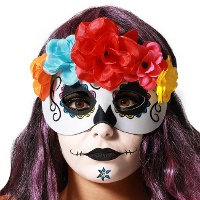 Máscara de Catrina con flores