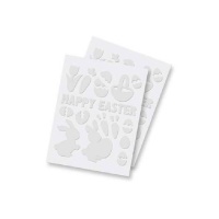 Adhesivos de espuma en 3D de Pascua blancas - 32 unidades