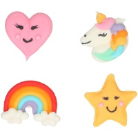 Figuras de azúcar de Unicorn Dream - 8 unidades
