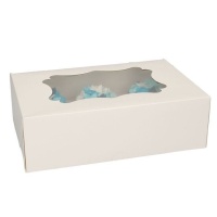 Caja para 6 cupcakes blanca de 24 x 16,5 x 7,5 cm - FunCakes - 25 unidades