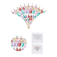 Joyas adhesivas corporales surtidas de colores
