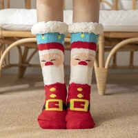 Calcetines de Papá Noel con borreguito - 1 par