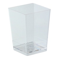 Vasitos de 7 x 5 cm de plástico transparente forma cuadrada - Dekora - 100 unidades