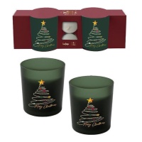 Kit de portavelas de Navidad con velas - 2 unidades