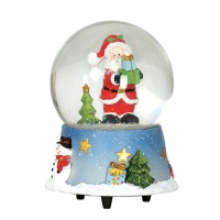 Bola de nieve de Papá Noel con sonido de 15 cm