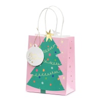 Bolsa regalo de 20,5 x 14 x 8 cm de abeto de Navidad