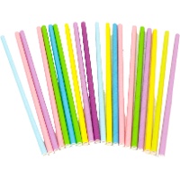 Pajitas de papel de colores arcoiris - 20 unidades