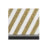 Servilletas de Golden Birthday de 12,5 x 12,5 cm - 16 unidades