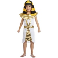 Disfraz de egipcio dorado y blanco para niño