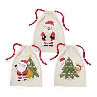 Bolsa regalo de 34 x 25 x 1 cm de Papá Noel feliz - 1 unidad