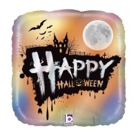 Globo cuadrado de Happy Halloween de 32 x 32 cm - Grabo