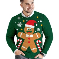 Jersey de Navidad de galleta de jengibre para hombre