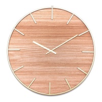 Reloj de pared madera y oro de 60 cm - DCasa