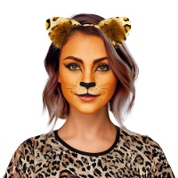 Diadema de leopardo con pelo