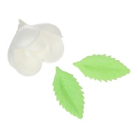 Obleas de flores de tulipanes blancos y hojas - FunCakes - 12 unidades