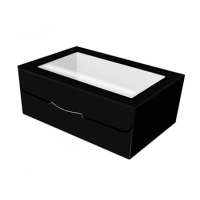 Caja para galletas negra de 19,5 x 11 x 7,5 cm - Sweetkolor