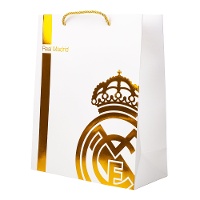 Bolsa regalo de 23 x 18 x 10 cm de Real Madrid dorada